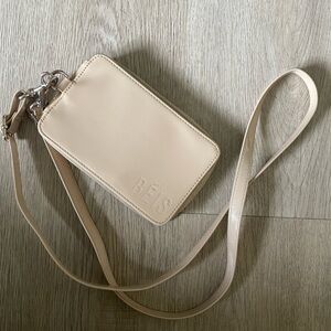 BEIS Travel Passport Beige Crossbody Bag
